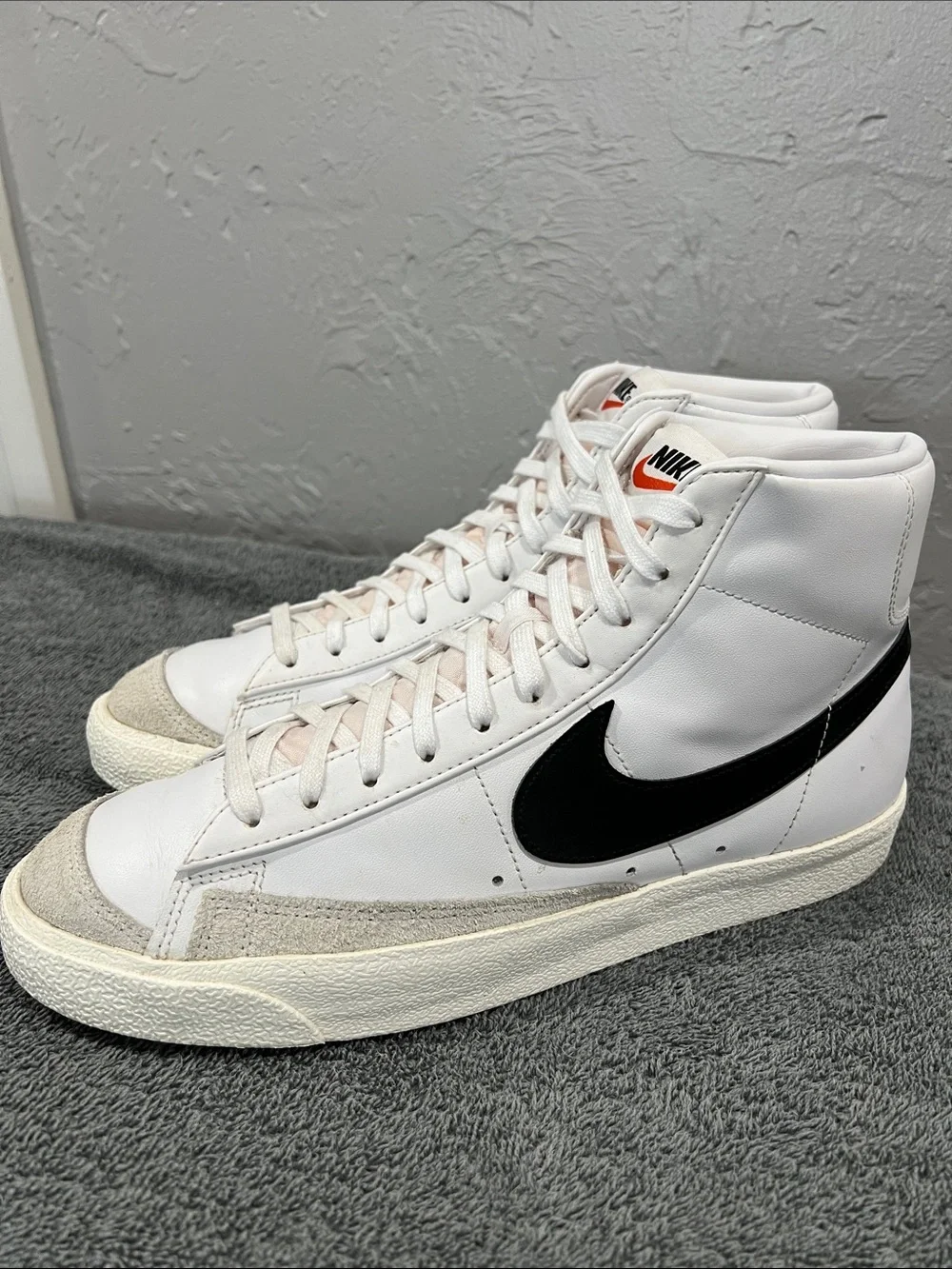 🔥🔥 NIKE BLAZER MID '77 SNEAKER SHOES WHITE/ BLACK Men Size 10 - EXCELLENT 🔥🔥